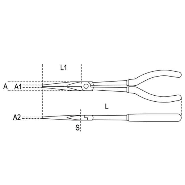 Vendita online Pinze lunghe becchi mezzotondi L/A art.1009L/A